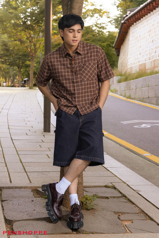 Baggy Fit Carpenter Denim Shorts