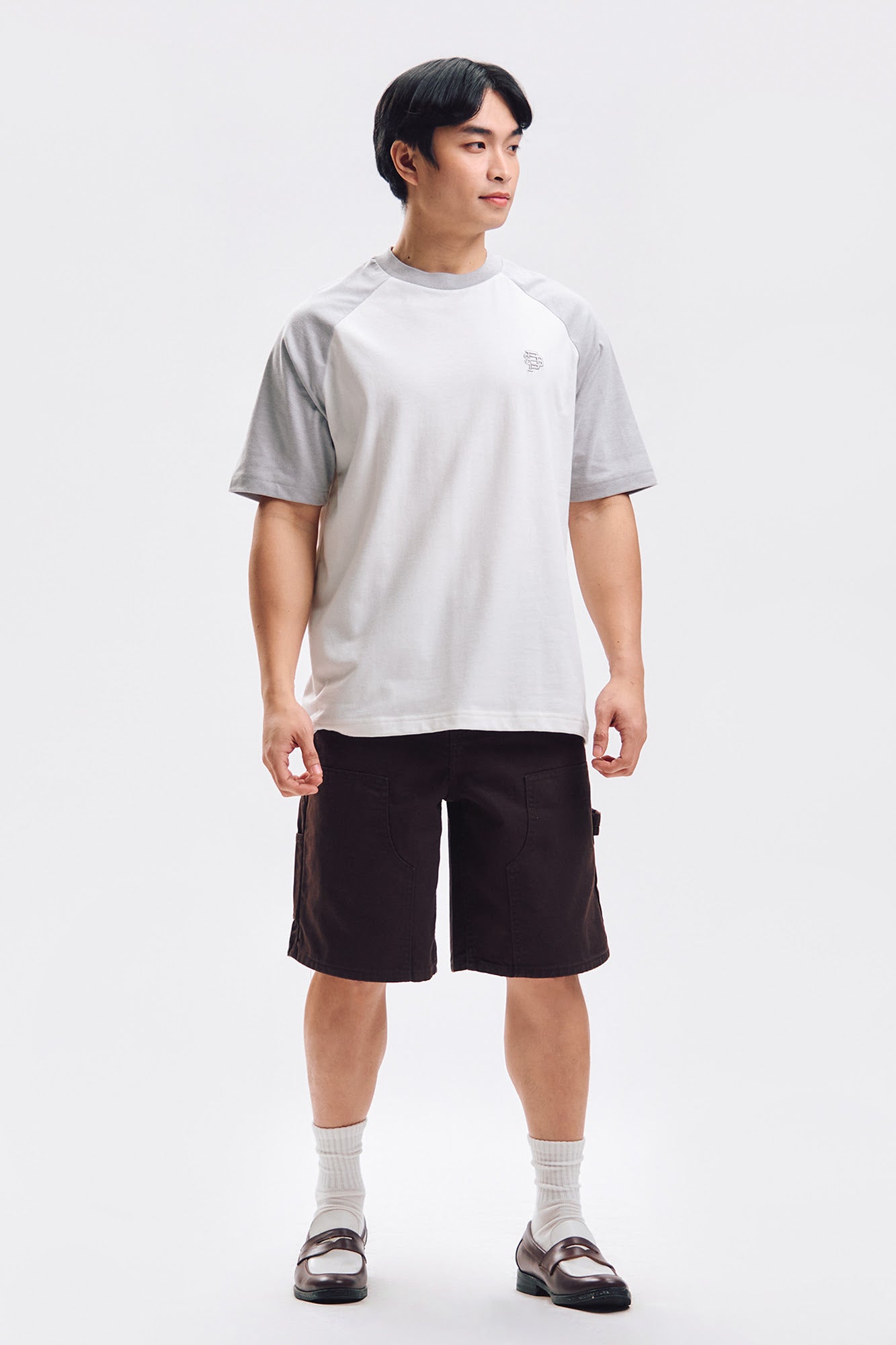 Relaxed Fit Raglan T-Shirt with Embroidery