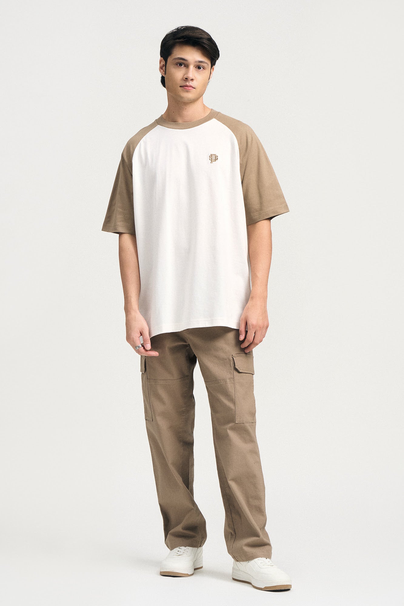 Relaxed Fit Raglan T-Shirt with Embroidery