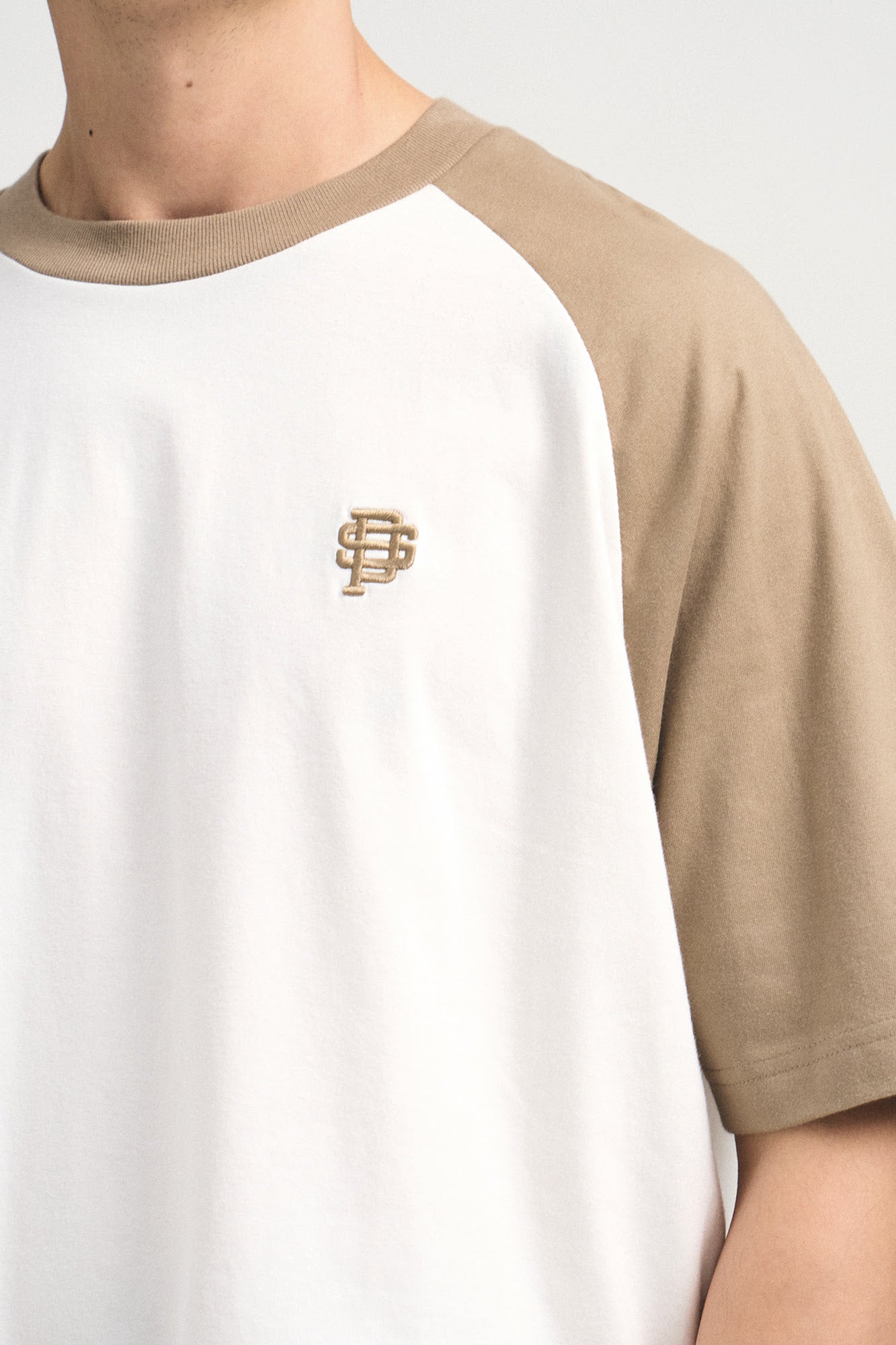Relaxed Fit Raglan T-Shirt with Embroidery