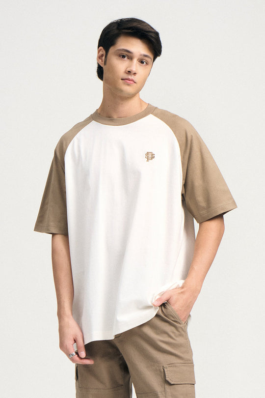 Relaxed Fit Raglan T-Shirt with Embroidery