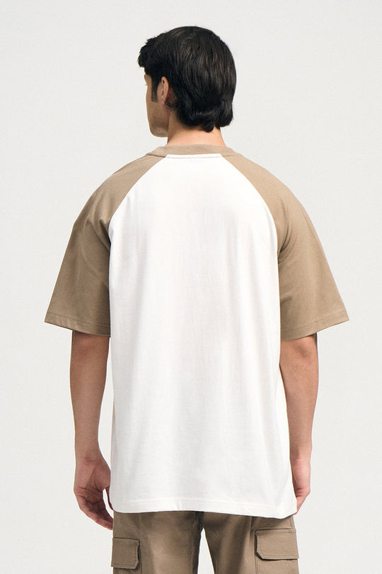 Relaxed Fit Raglan T-Shirt with Embroidery