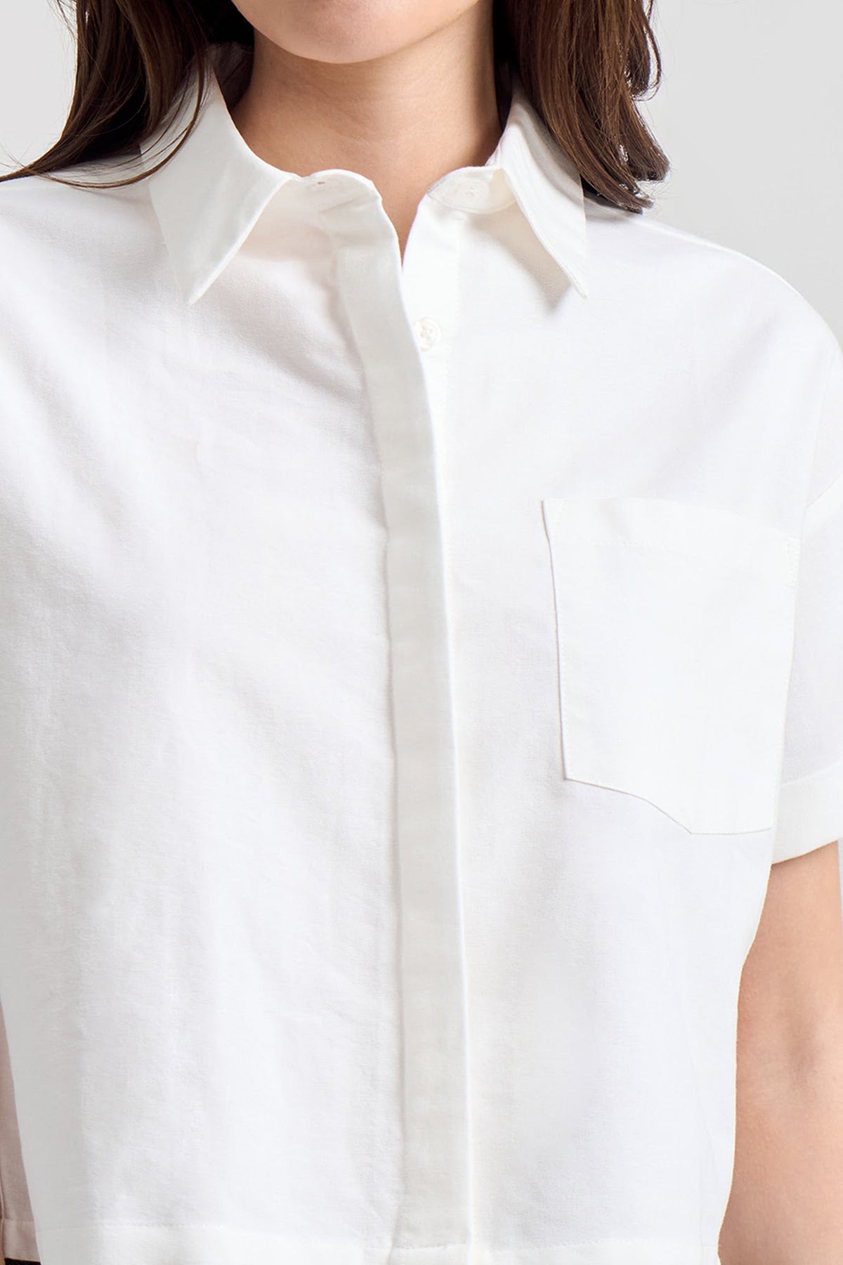 Loose Fit Short Sleeve Button Down Shirt