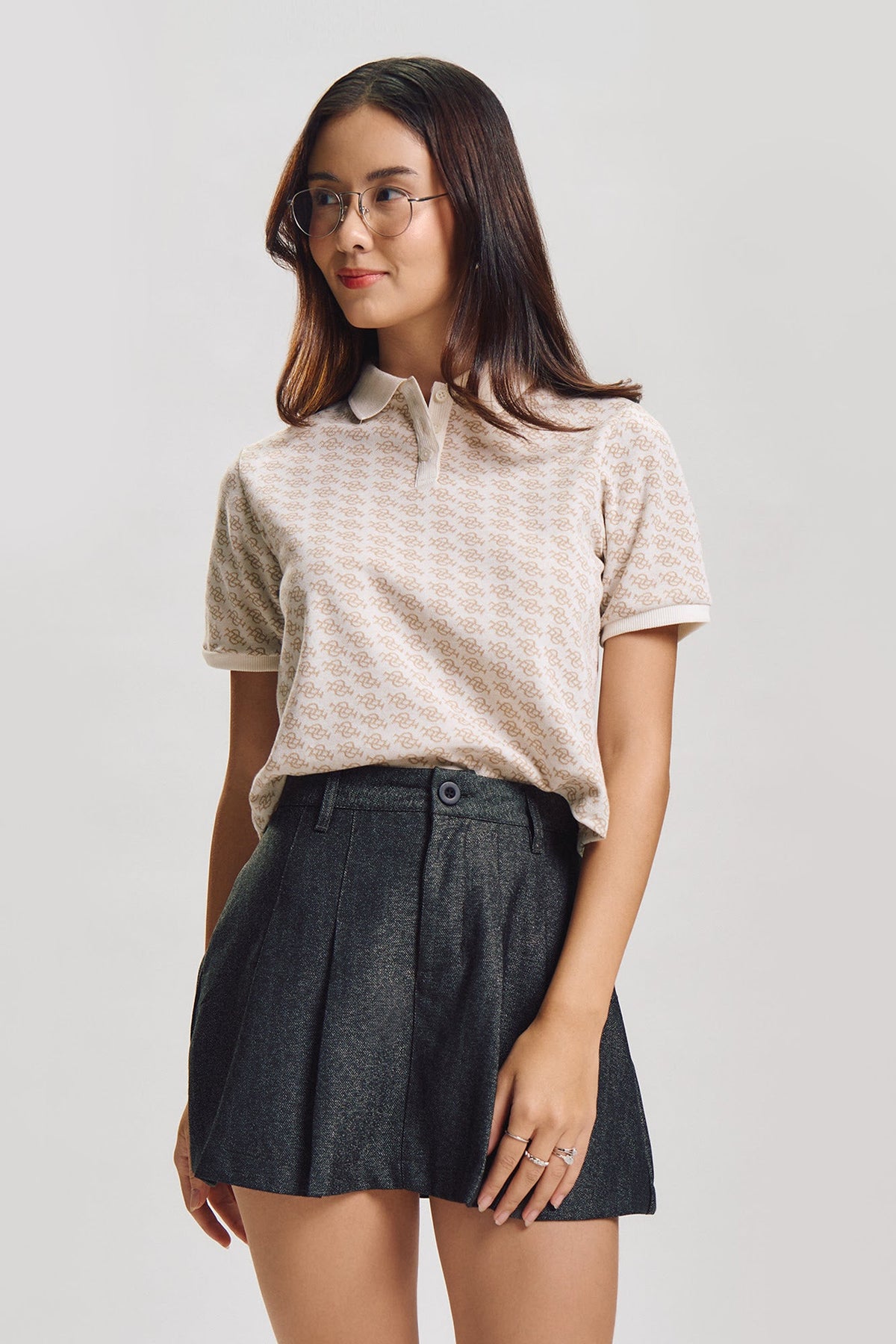 Relaxed Fit Monogram Jacquard Polo