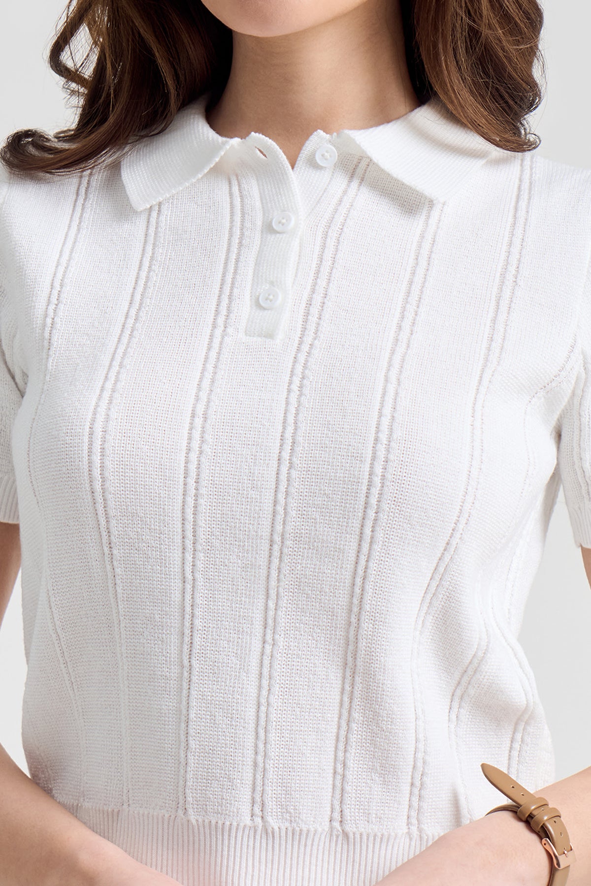 トップス SOFTHYPHEN KNIT POLO SOFTHYPHEN（ソフトハイフン）の「CROCHET KNIT POLO SHIRT