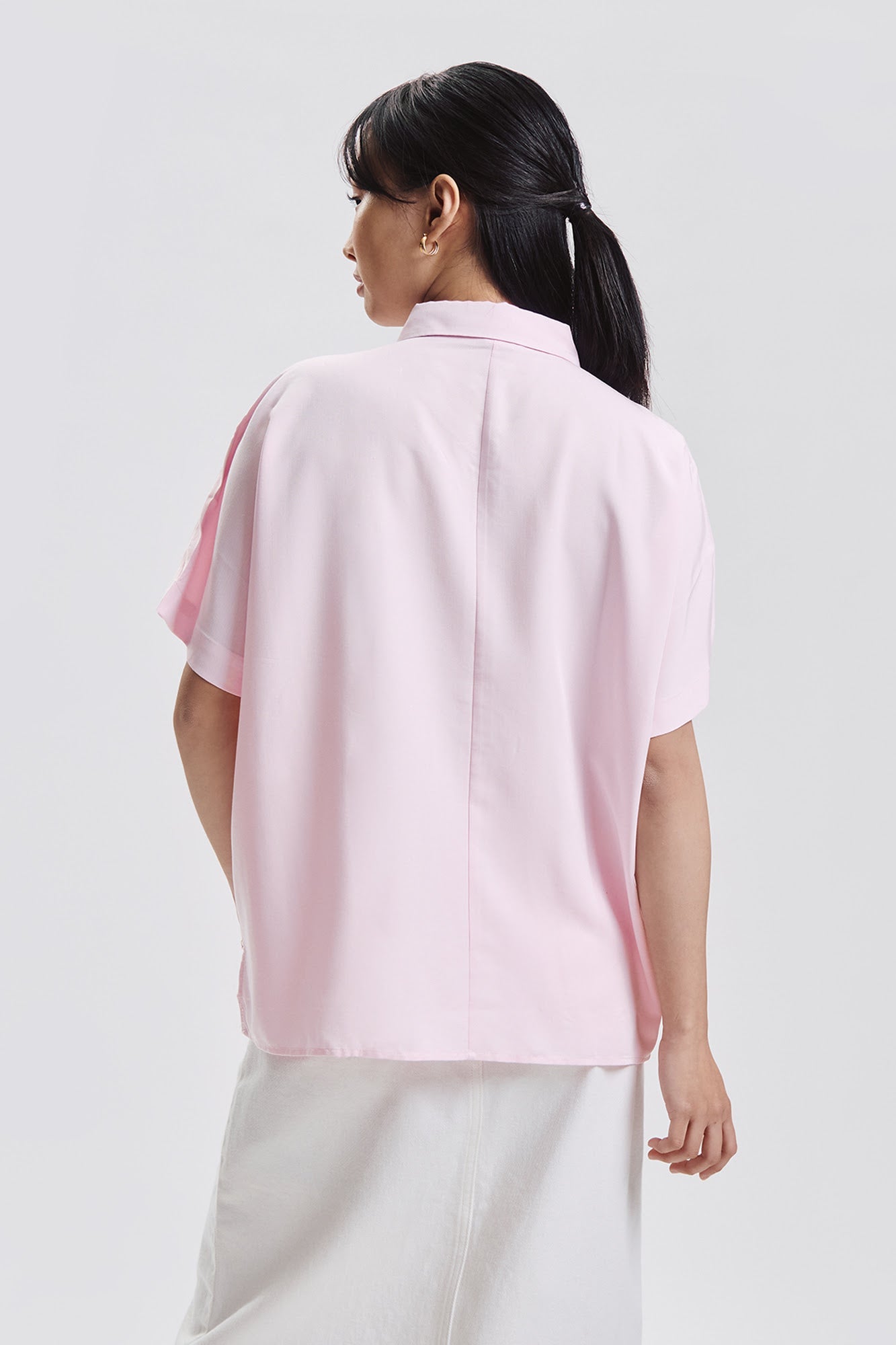 Dress Code Loose Short Sleeve Button Down Top