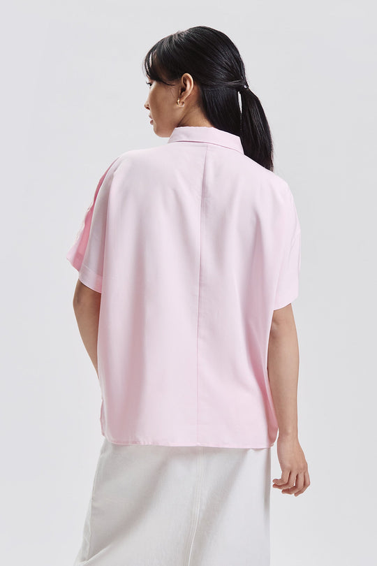 Dress Code Loose Short Sleeve Button Down Top