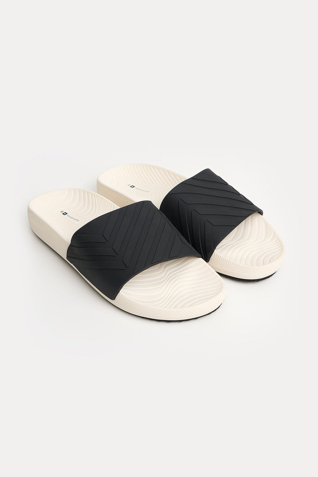 Men's Soft Footbed Slides with Embossed Pattern