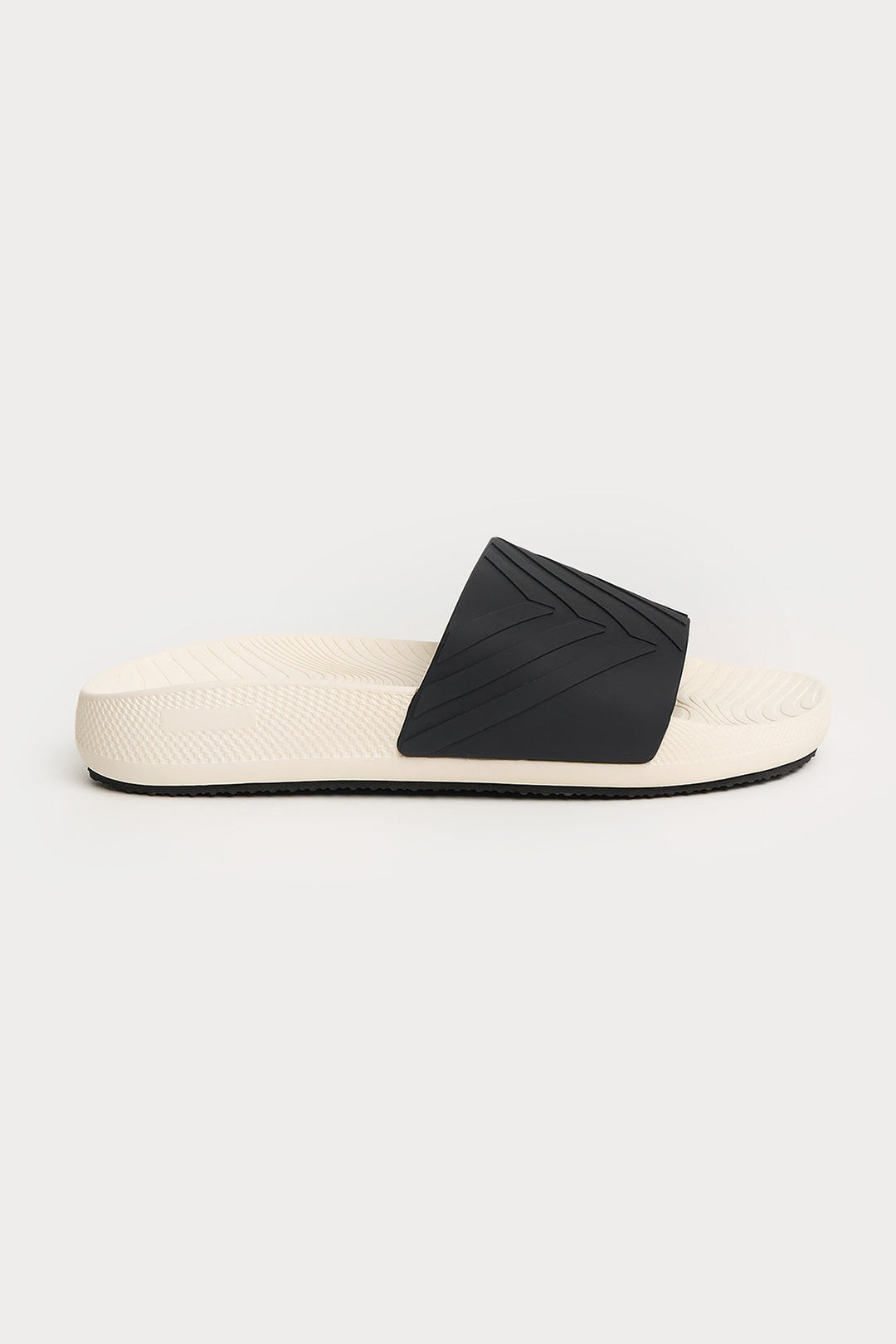 Men's Soft Footbed Slides with Embossed Pattern
