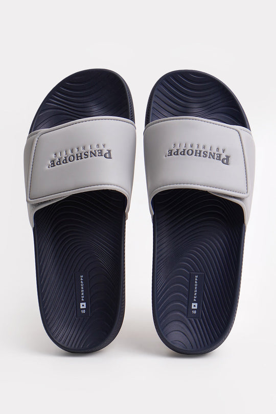 Men's Two-Toned Soft Sole Slides with Debossed Branding