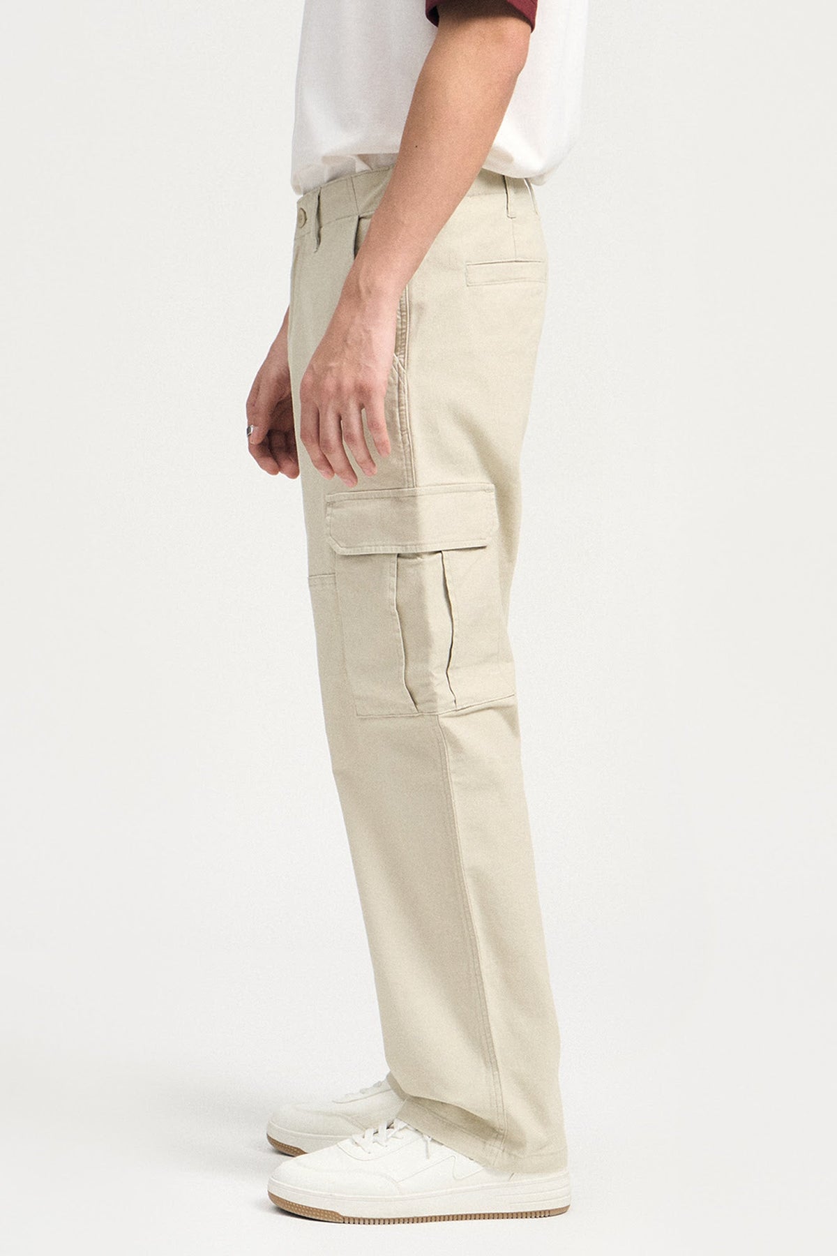 Straight Fit Cargo Canvas Pants