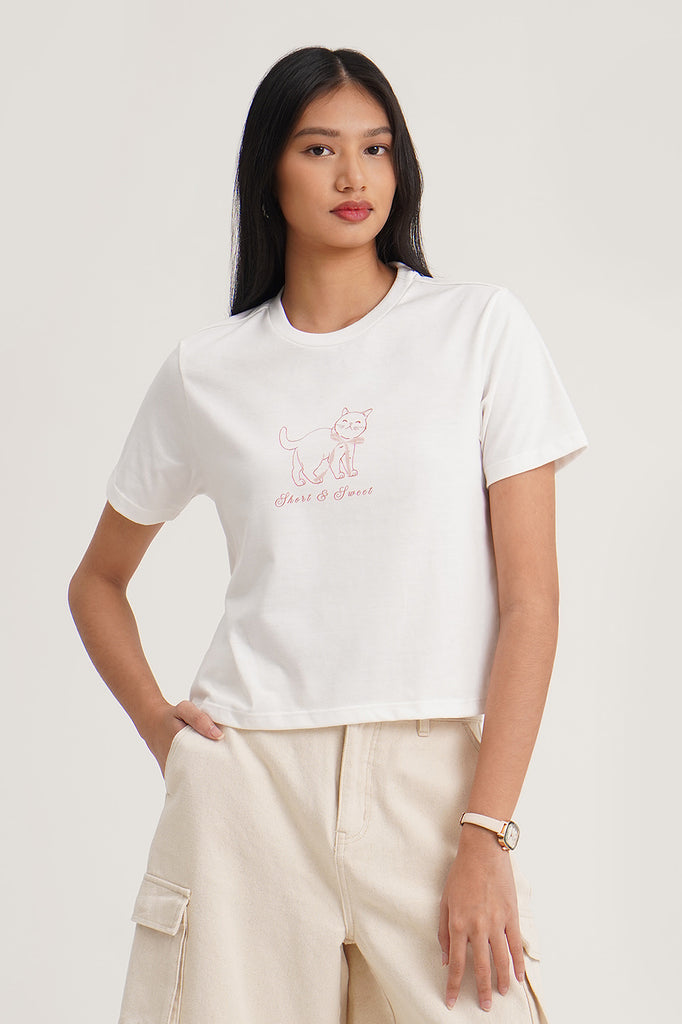 トップス ACLENT Point logo short sweat shirt Short and Sweet Relaxed Fit Graphic T-Shirt – PENSHOPPE