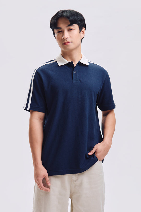 Relaxed Fit Polo with Contrast Details