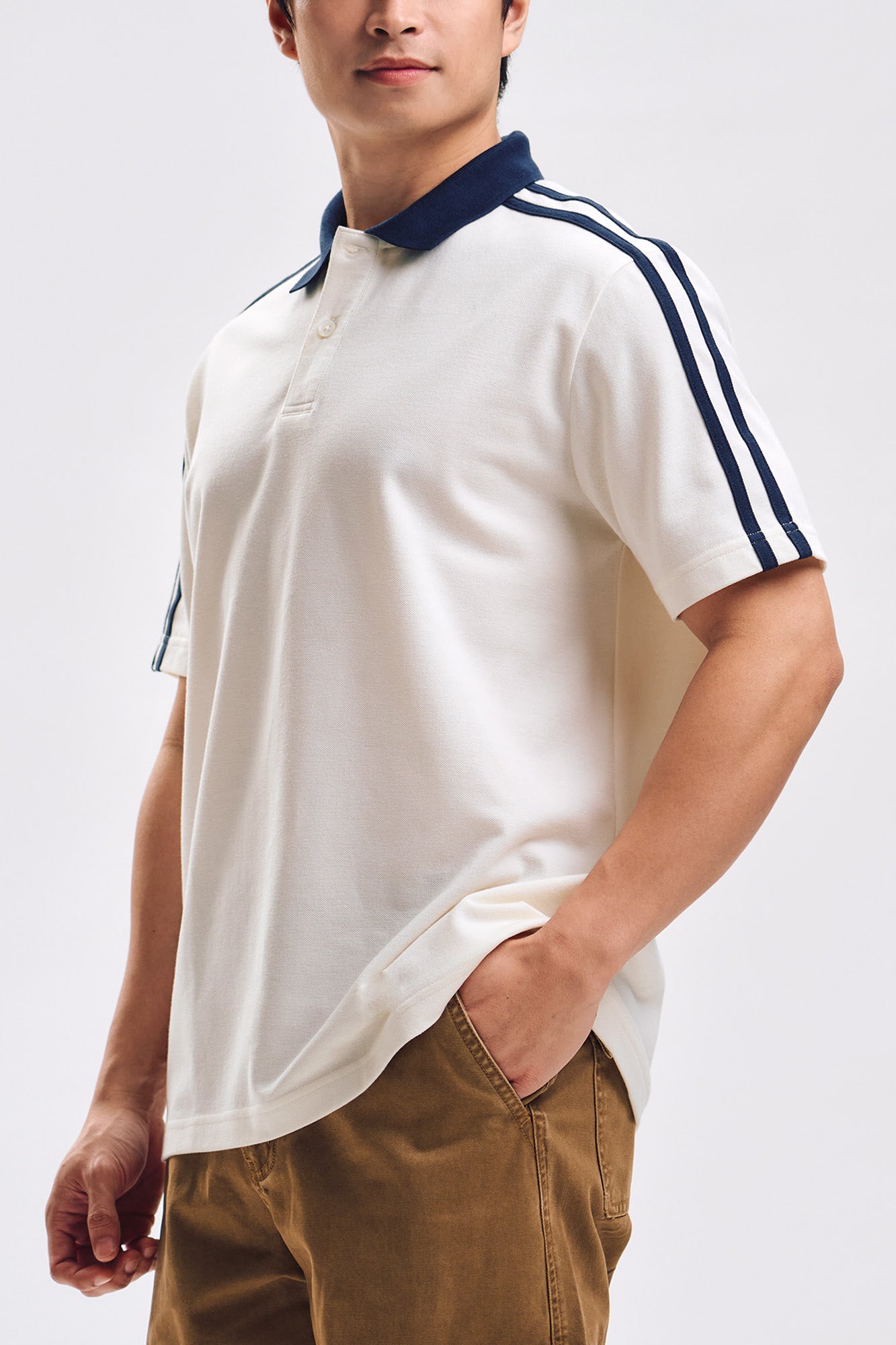 Relaxed Fit Polo with Contrast Details