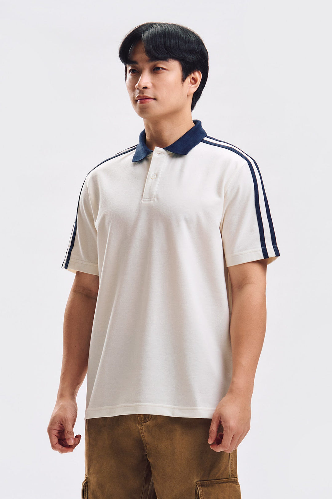 Relaxed Fit Polo with Contrast Details