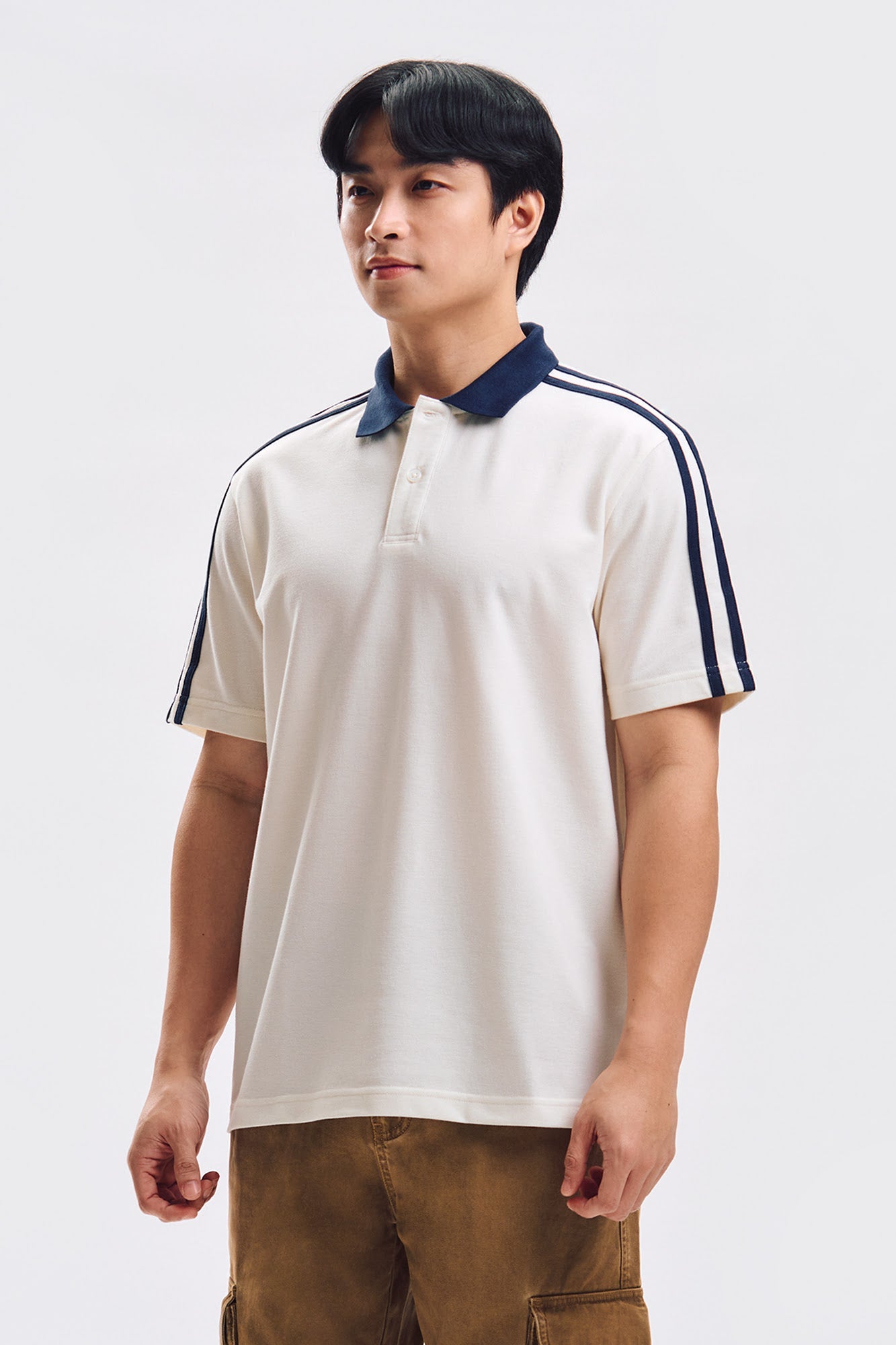 Relaxed Fit Polo with Contrast Details
