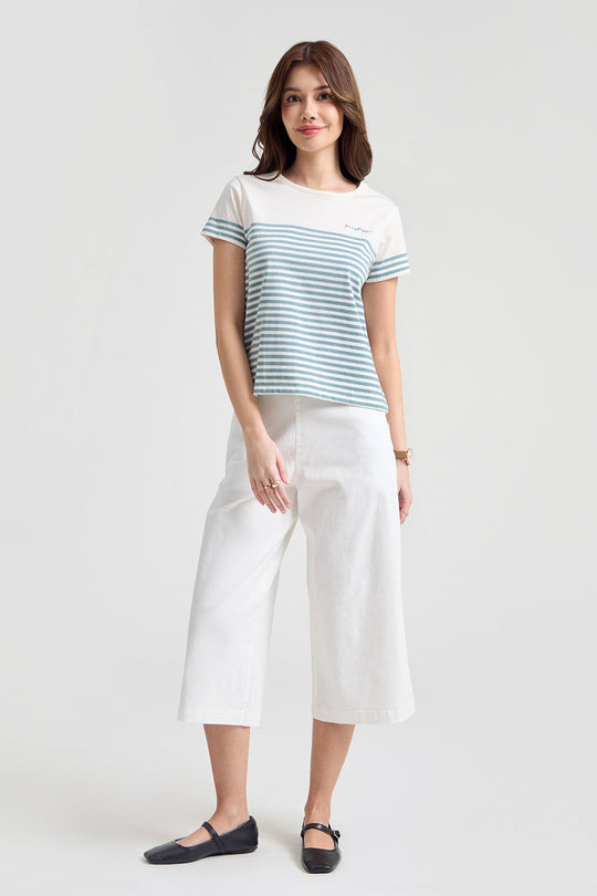 Cropped Wide Leg Trousers