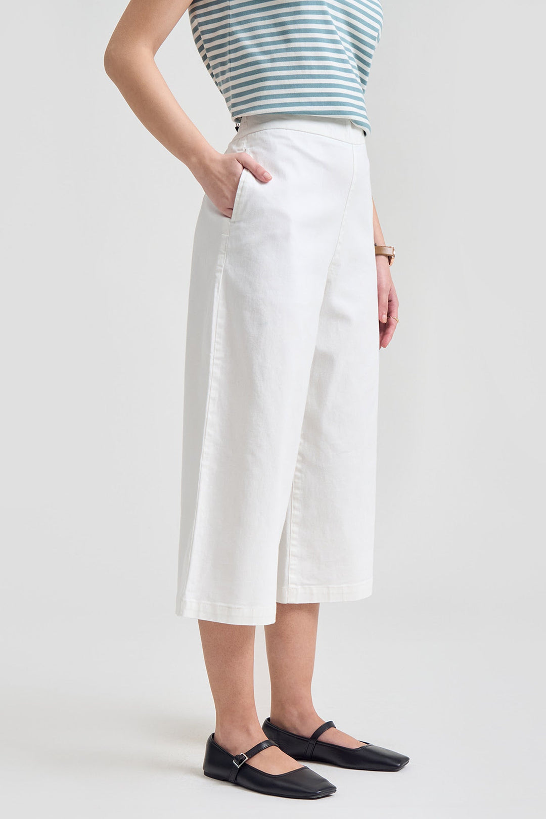 Cropped Wide Leg Trousers