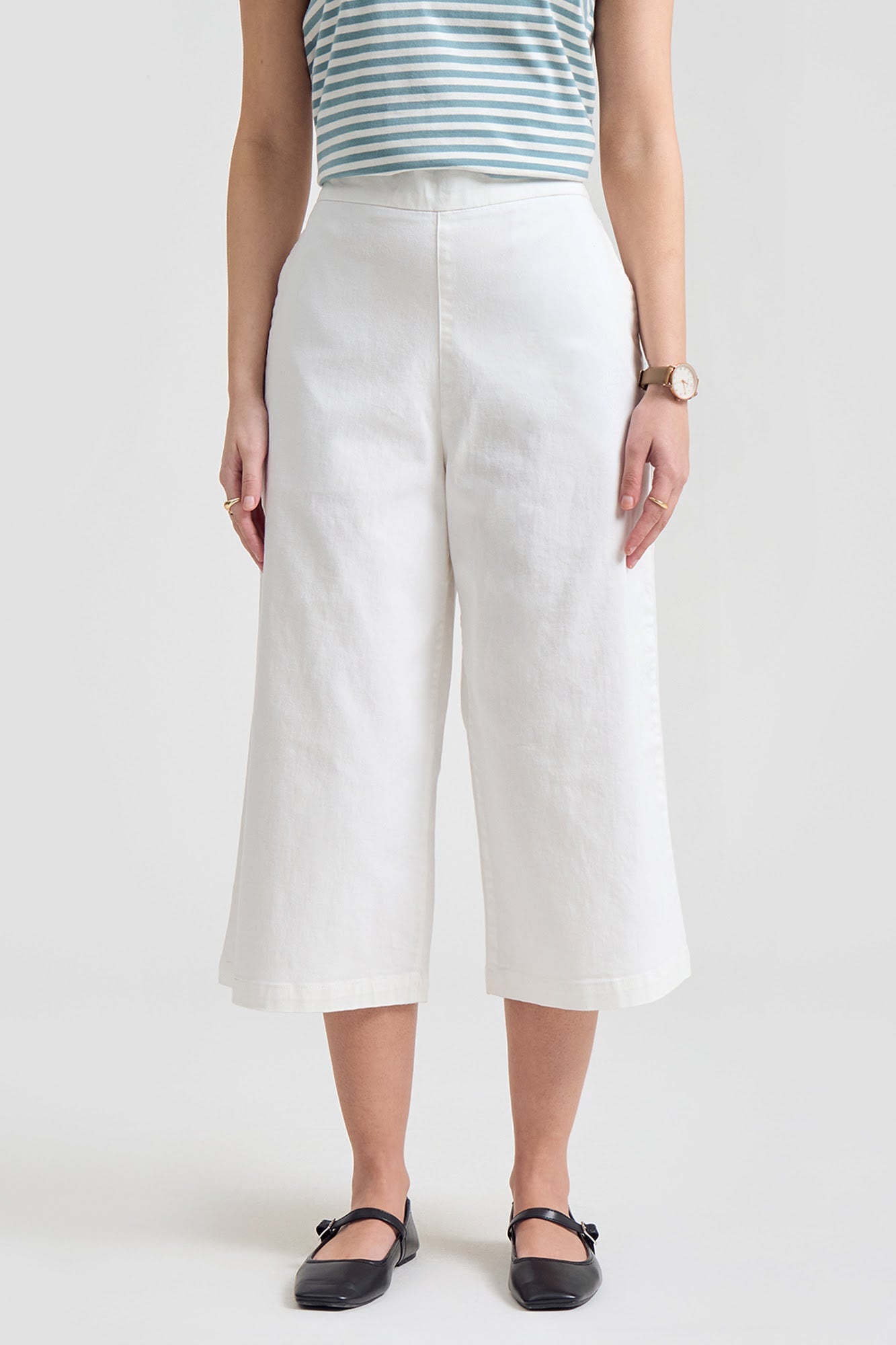 Cropped Wide Leg Trousers