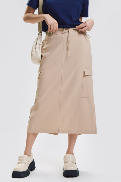 Midi Pull-On Cargo Skirt