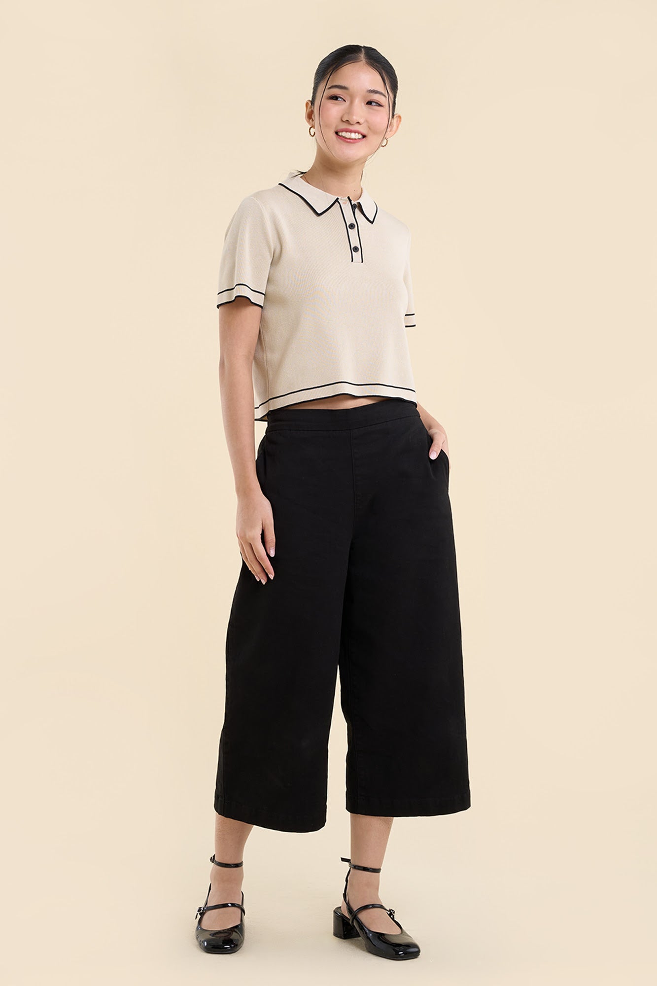 Dress Code Boxy Polo with Contrast Details