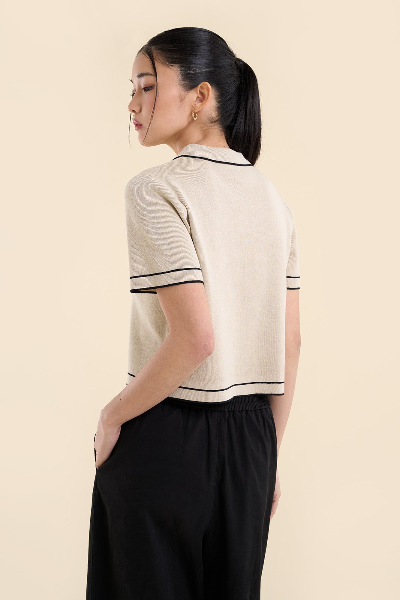 Dress Code Boxy Polo with Contrast Details