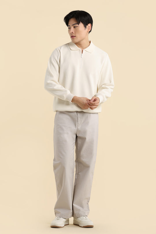Dress Code Relaxed Textured Half Zip Sweatshirt
