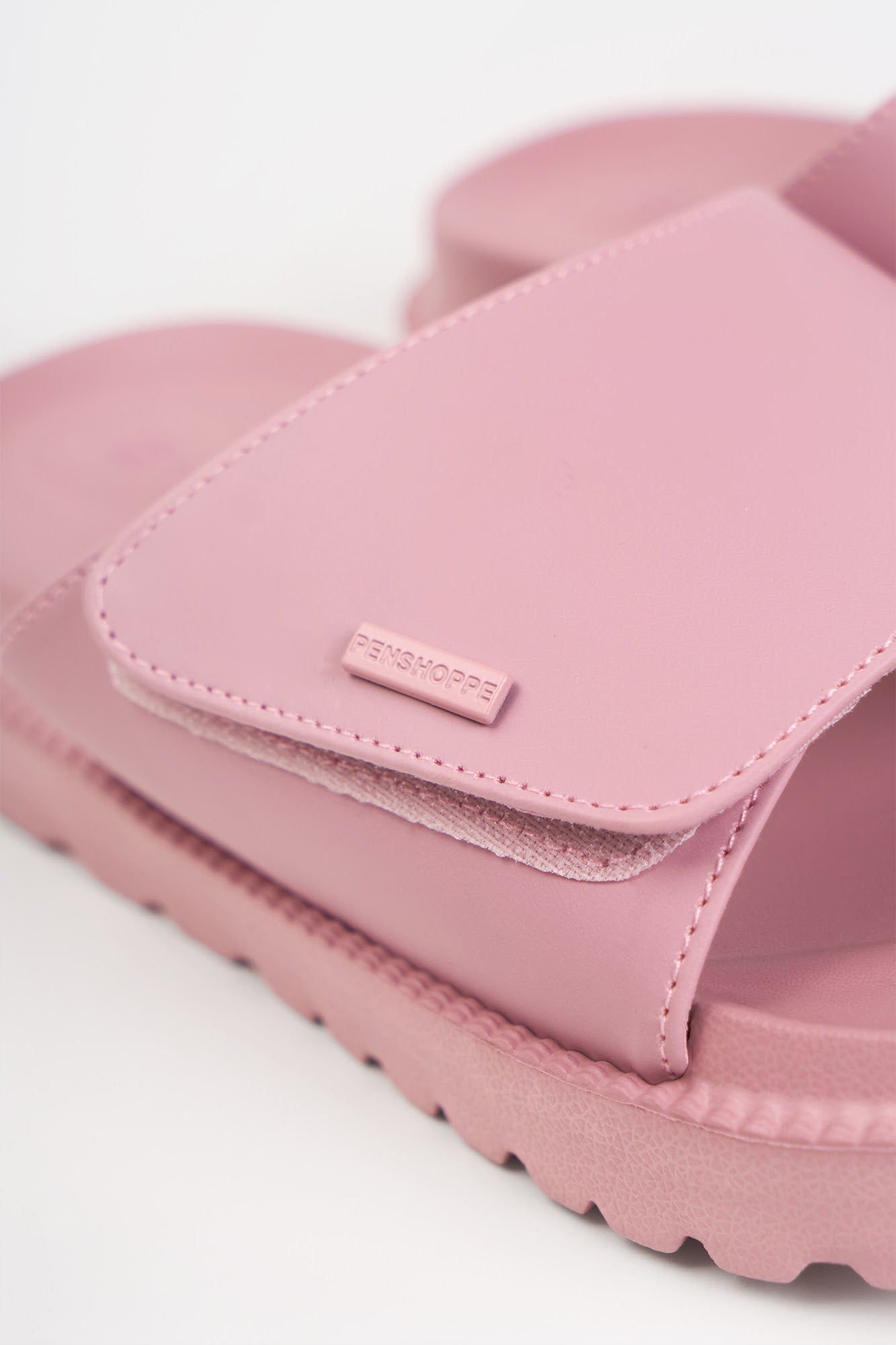 Women's Platform Slides with Metal Branding