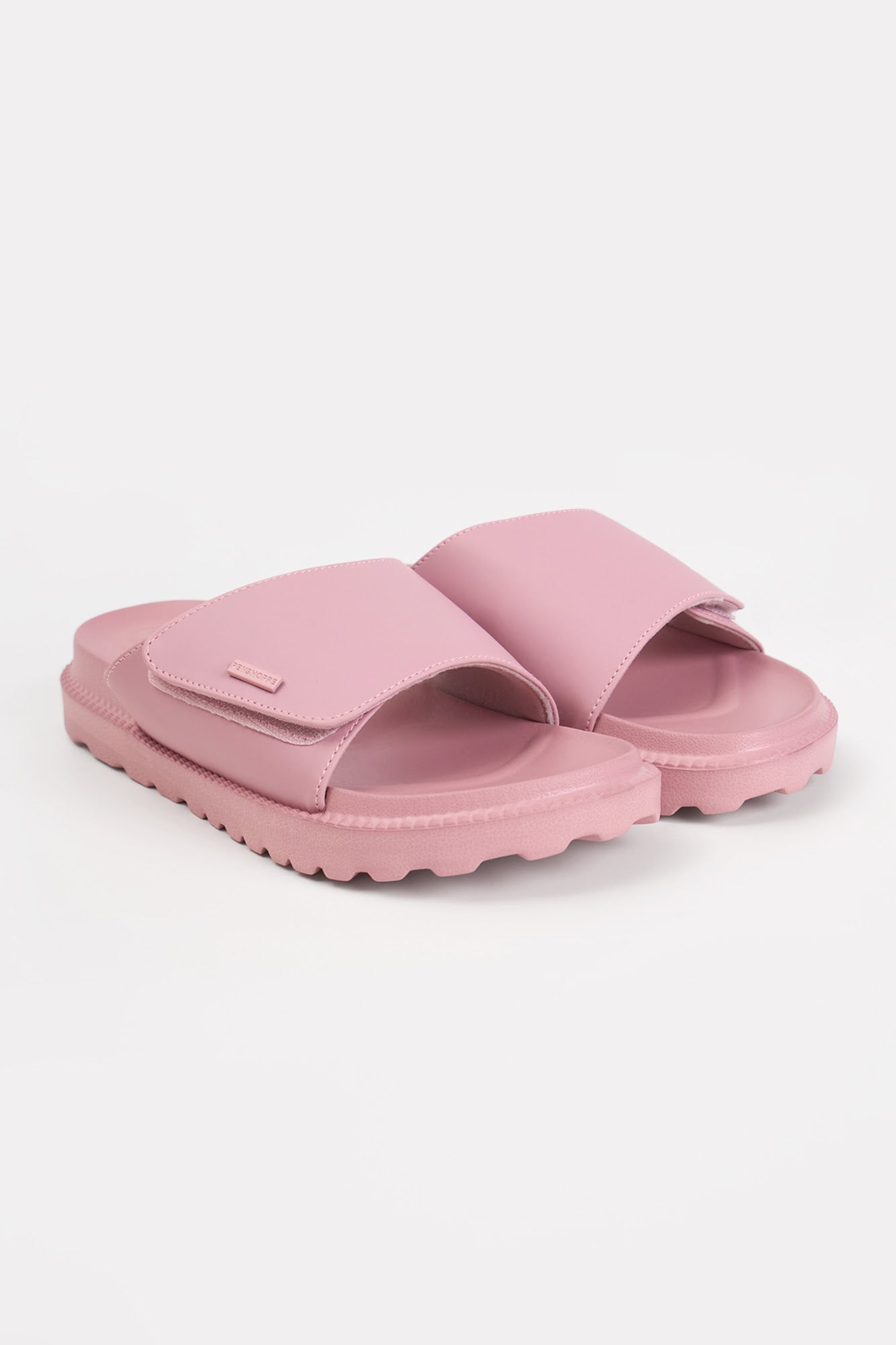 Women's Platform Slides with Metal Branding