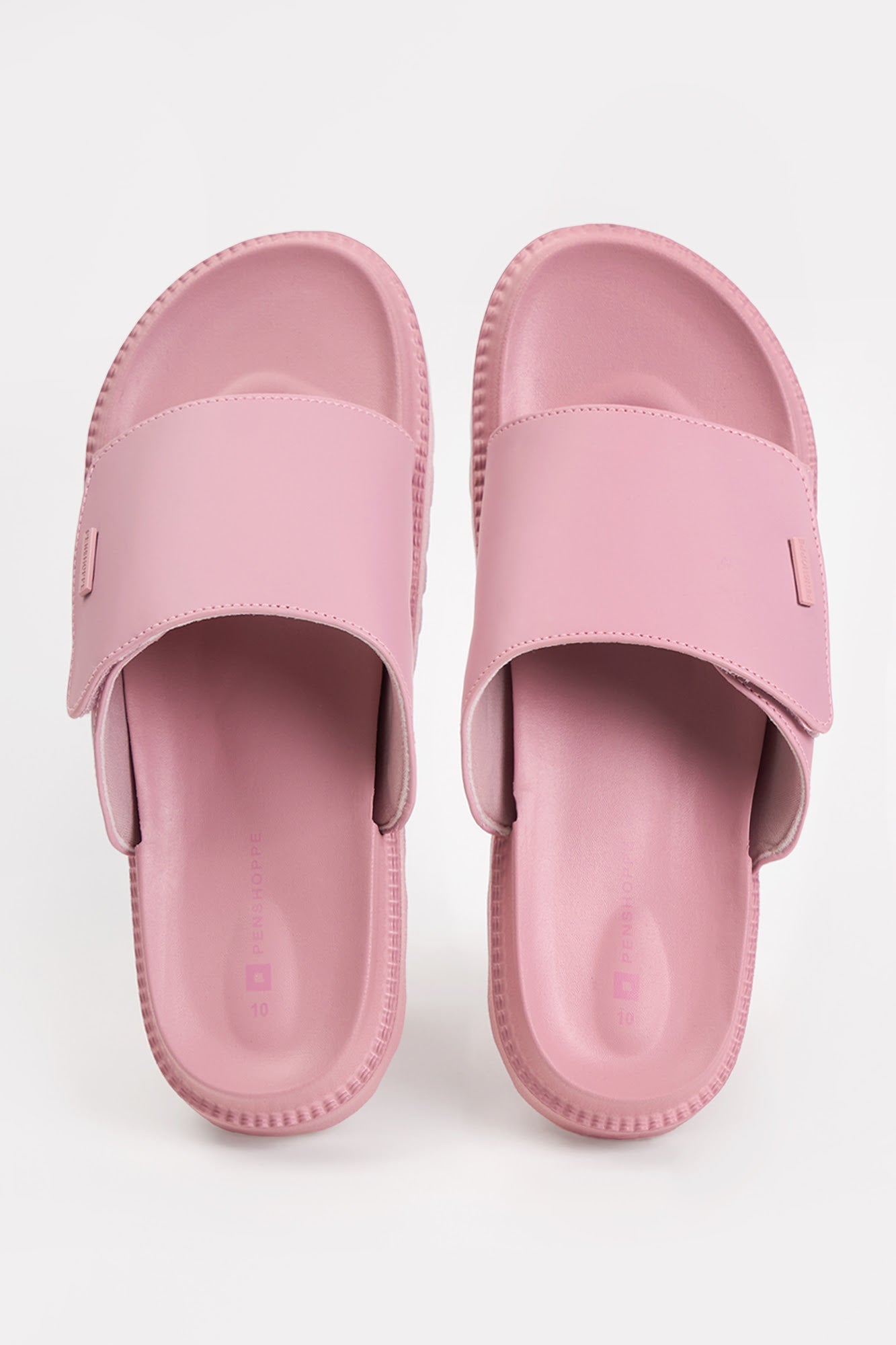 Women's Platform Slides with Metal Branding