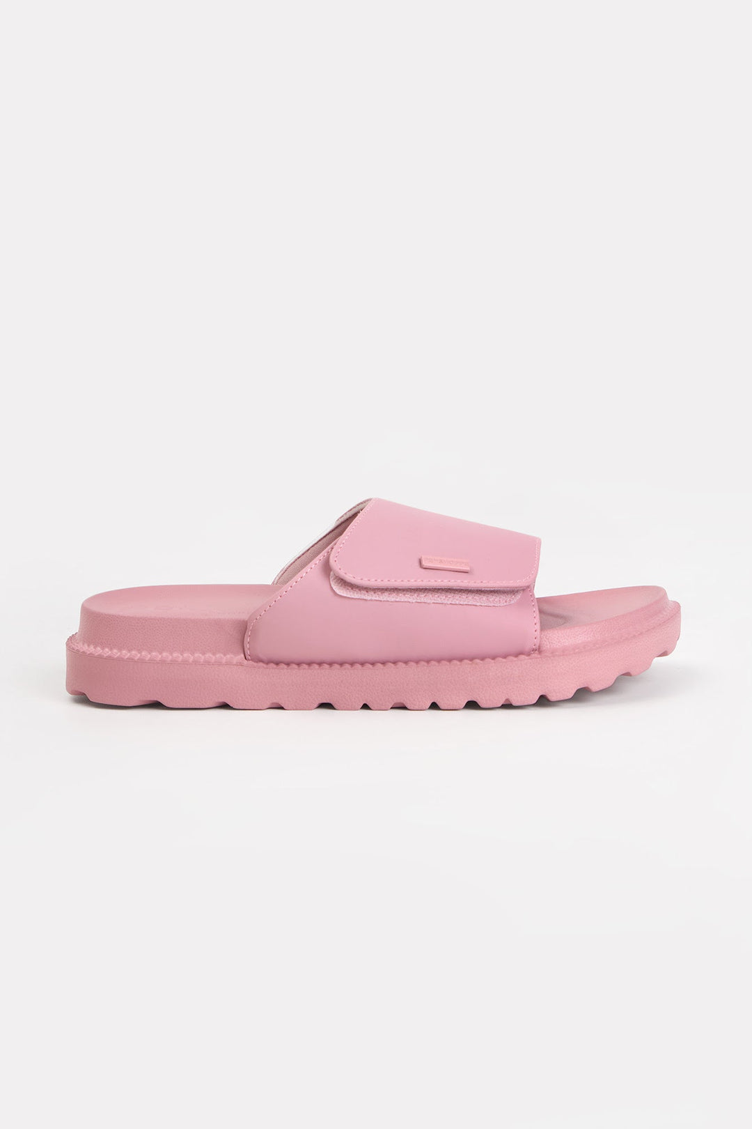 Women's Platform Slides with Metal Branding