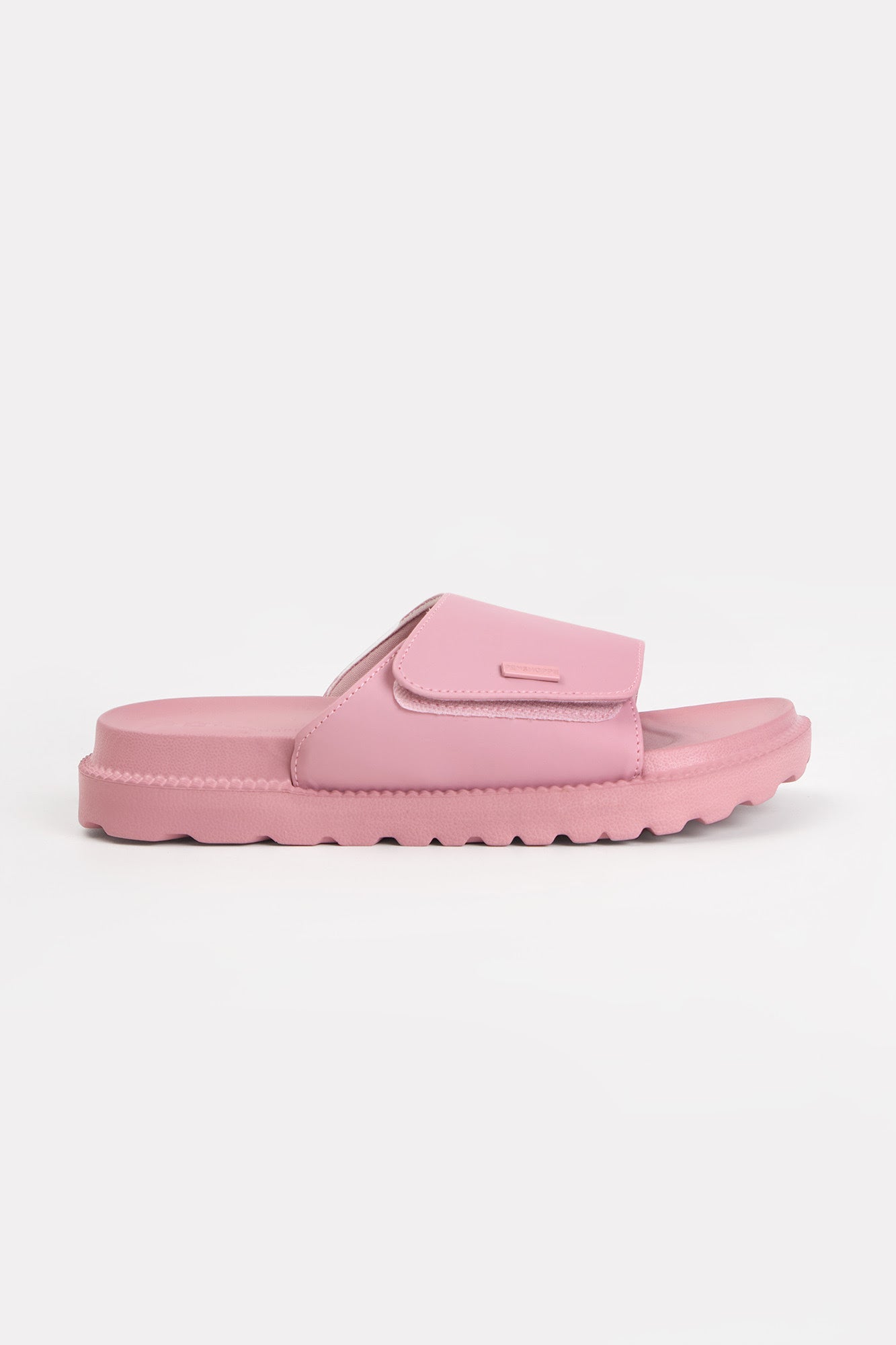 Women's Platform Slides with Metal Branding