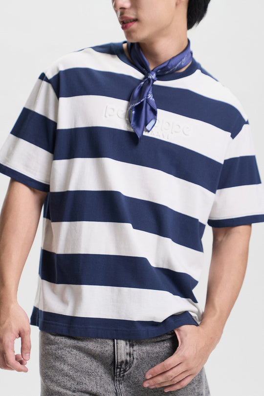 Stripes Relaxed T-Shirt with Branding
