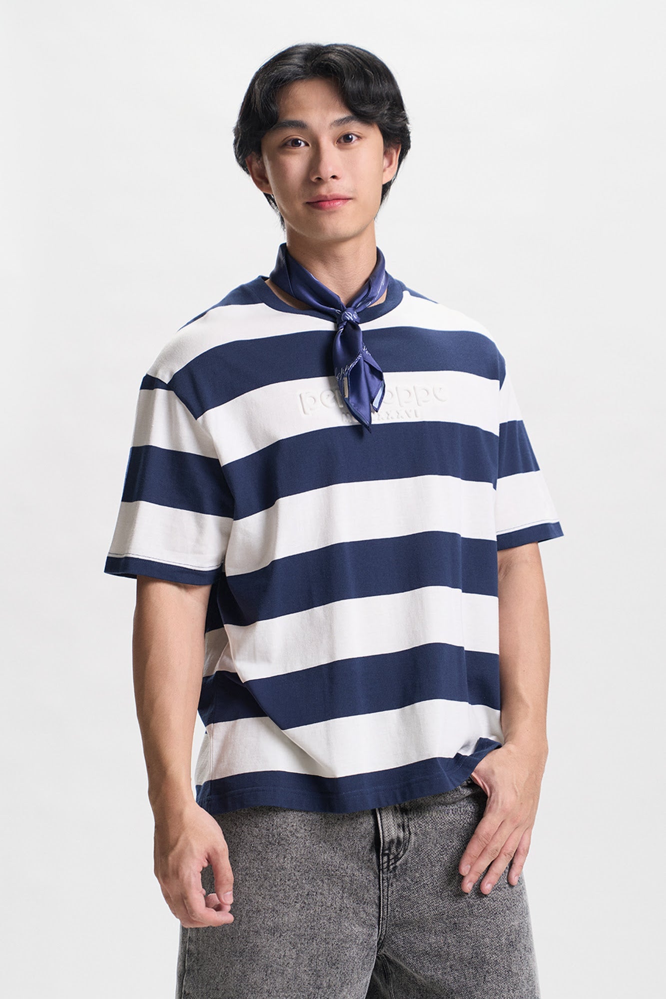 Stripes Relaxed T-Shirt with Branding