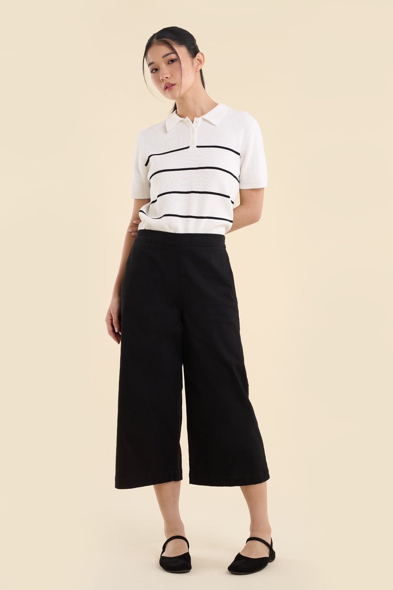Dress Code Easy Wide Cropped Pants