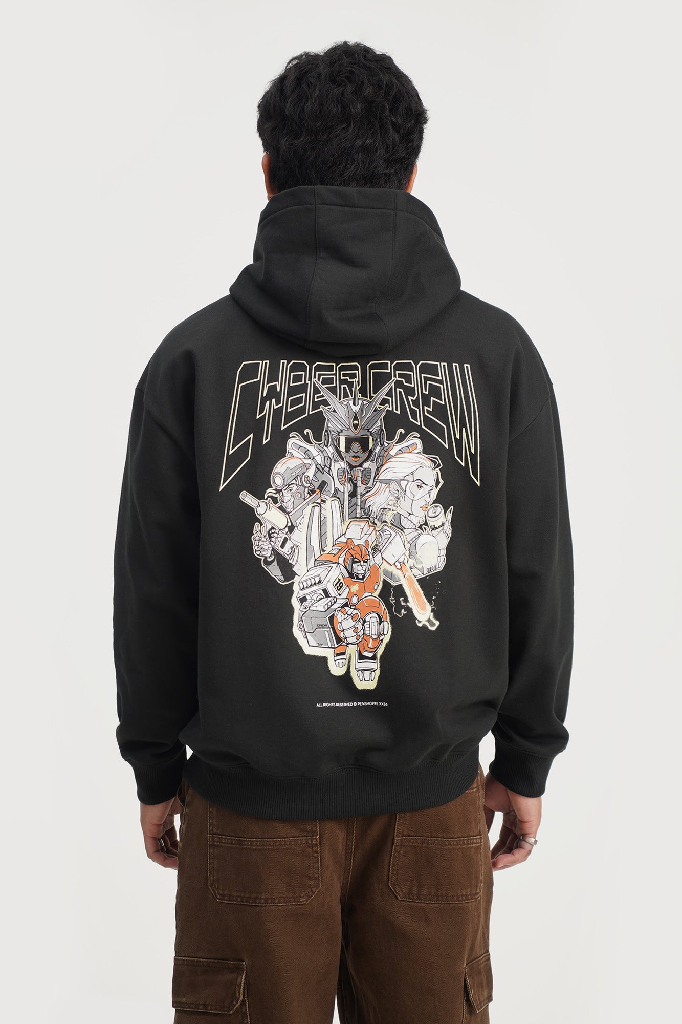Cyber Crew Glow in the Dark Relaxed Fit Pullover Hoodie