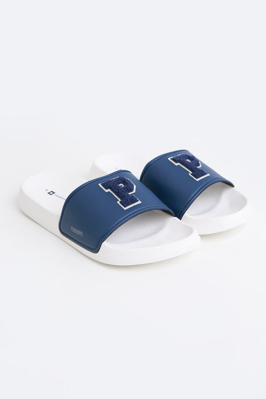 Men's PU Velcro Band Slides