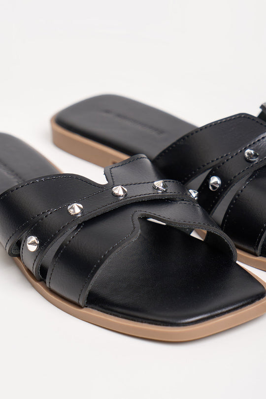 Women's Leather Slip-On Sandals