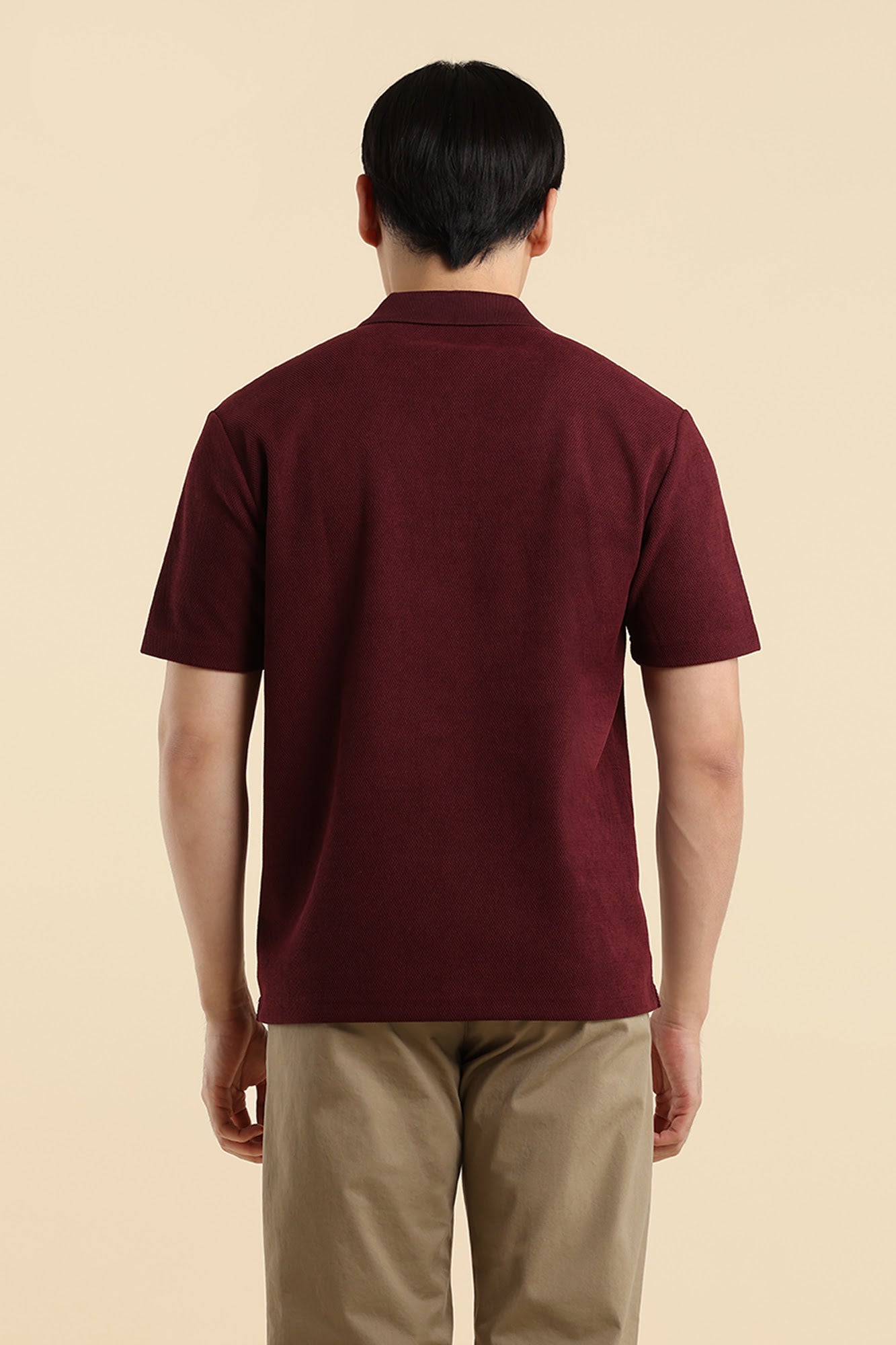 Dress Code Textured Half Zip Polo