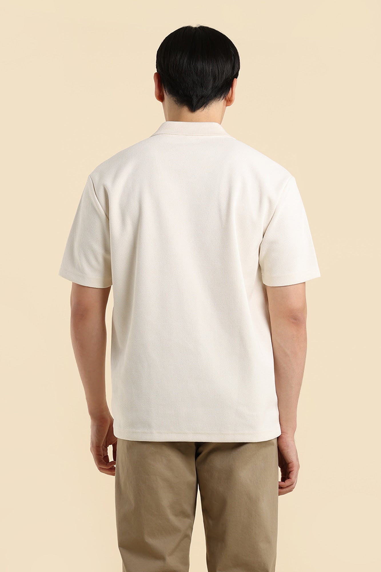 Dress Code Textured Half Zip Polo