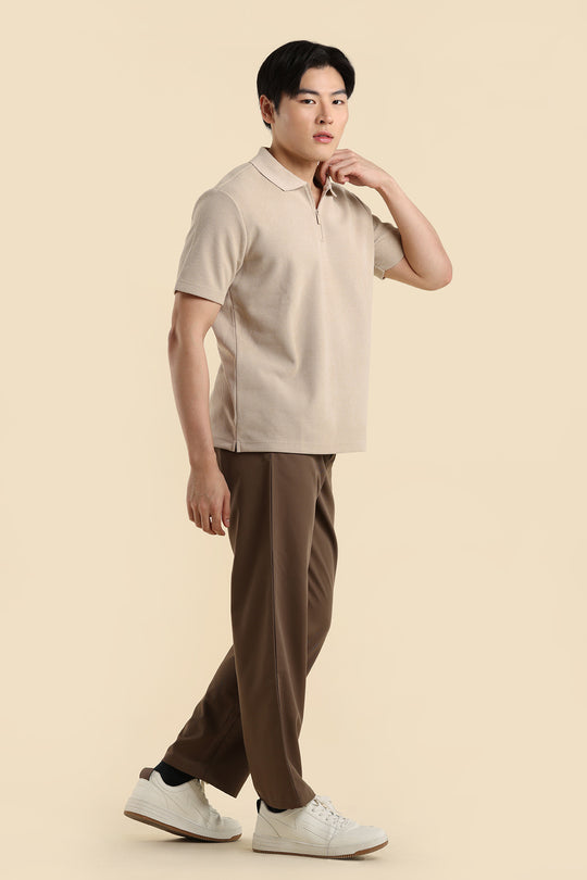 Dress Code Textured Half Zip Polo