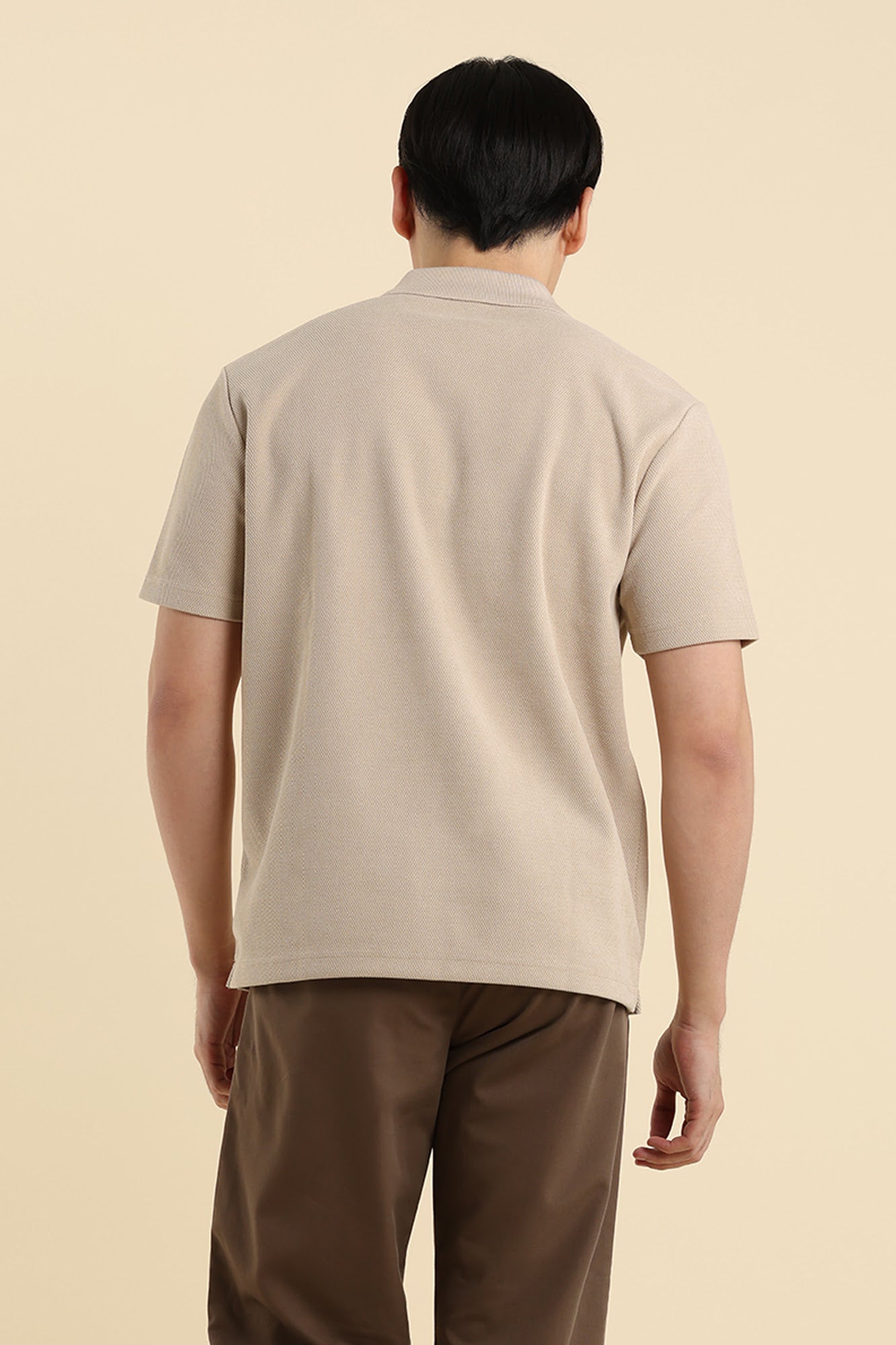 Dress Code Textured Half Zip Polo