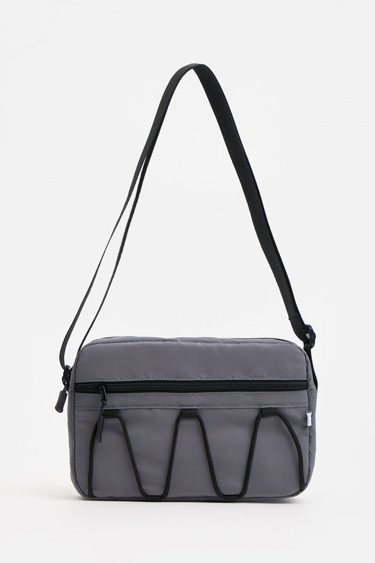 Sling Bag with Cord Detail and Clip Label