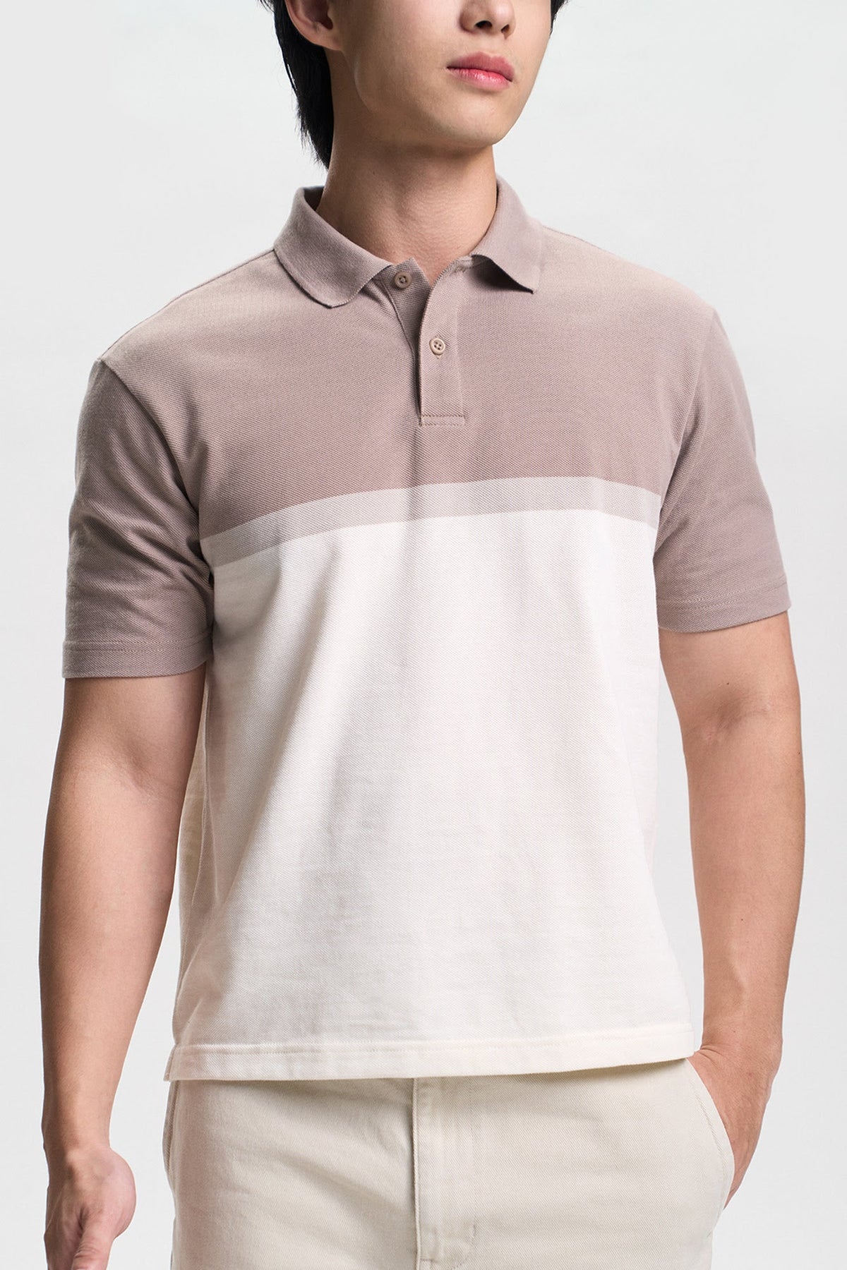 Polo with Gradient Color Block
