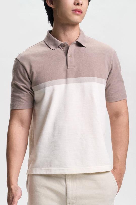 Polo with Gradient Color Block