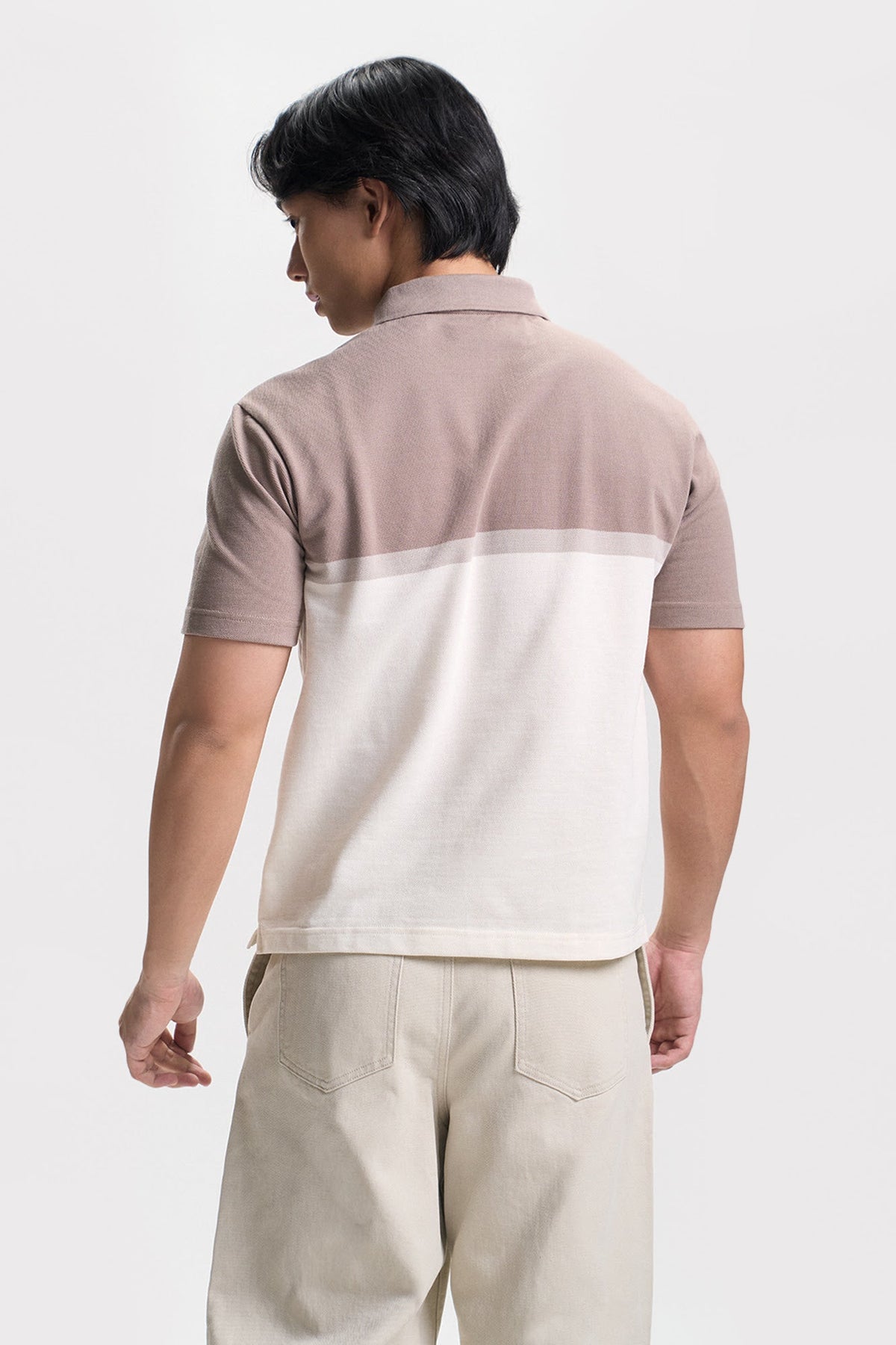 Polo with Gradient Color Block