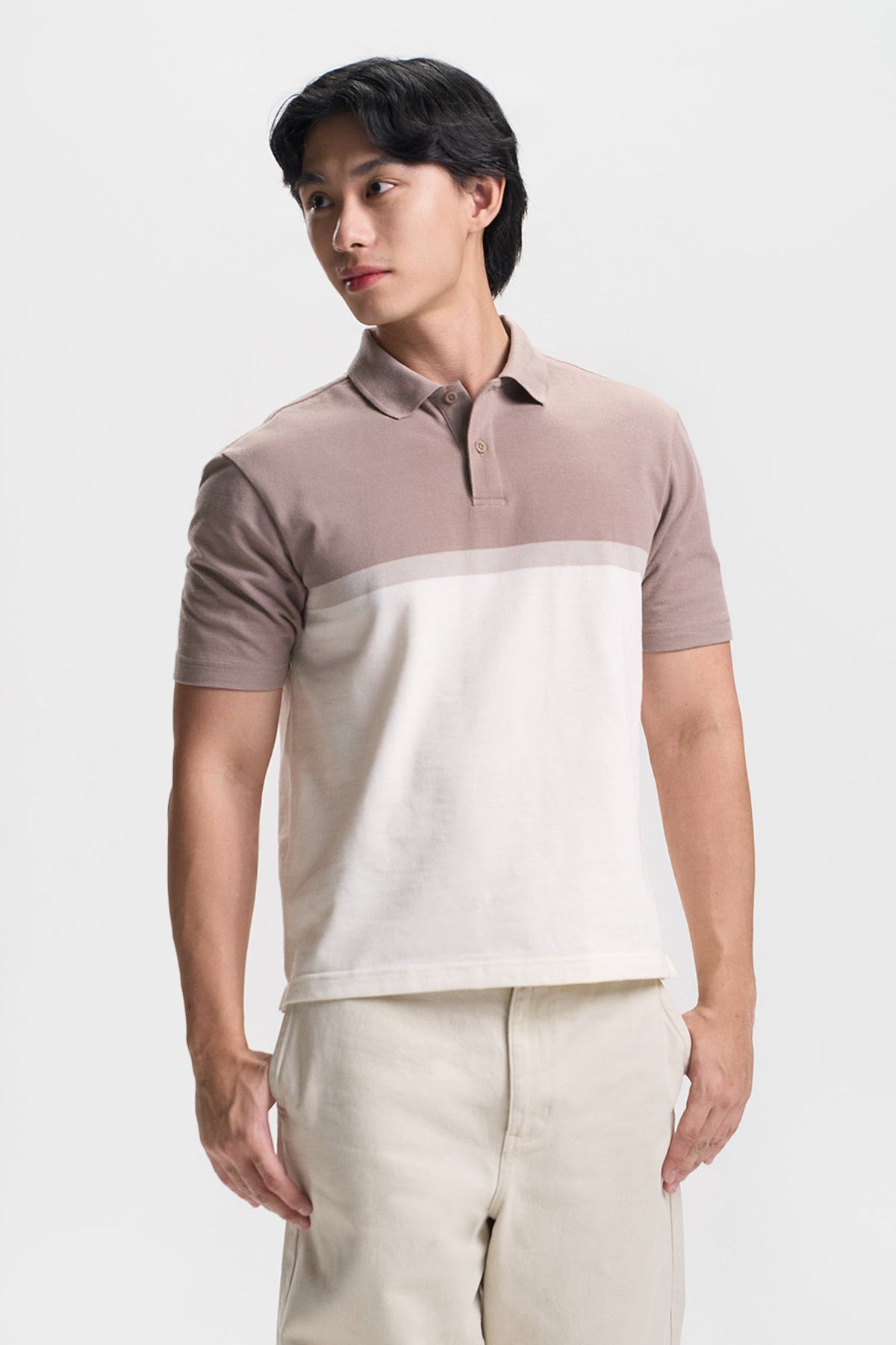 Polo with Gradient Color Block
