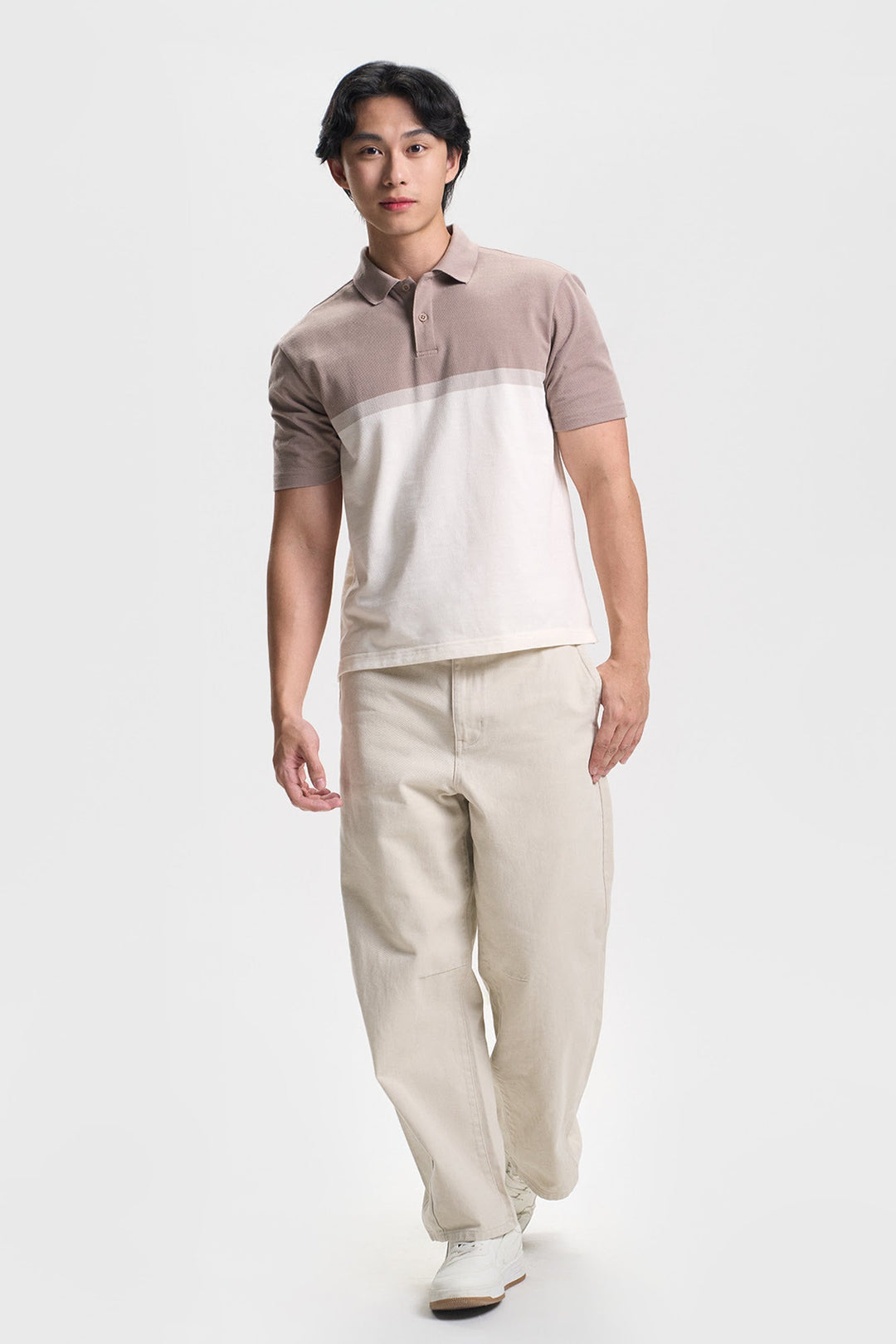 Polo with Gradient Color Block