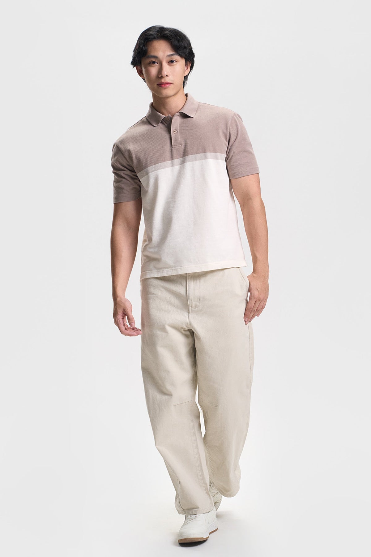 Polo with Gradient Color Block