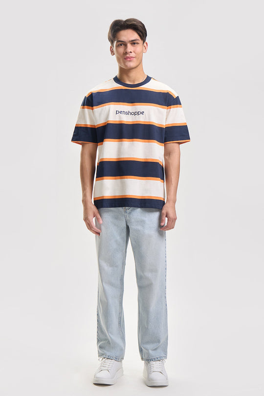 Relaxed Striped T-Shirt with Branding
